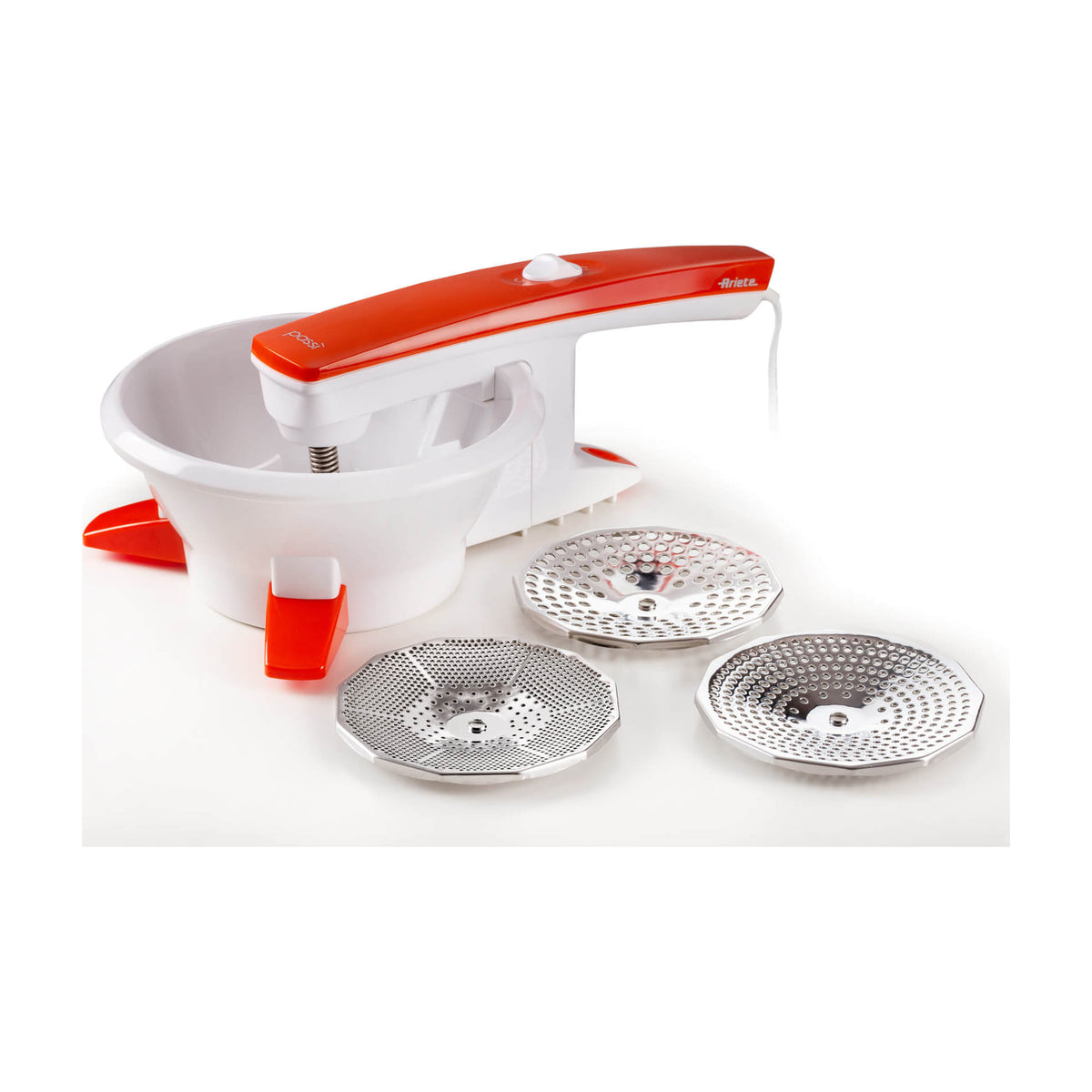 Pasapurés eléctrico Ariete Passì Orange 2.0 0261/20, 25 W y 3 discos