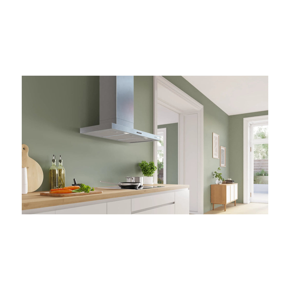Campana decorativa de pared Bosch DWB95CC30 de 90 cm y 594 m³/h
