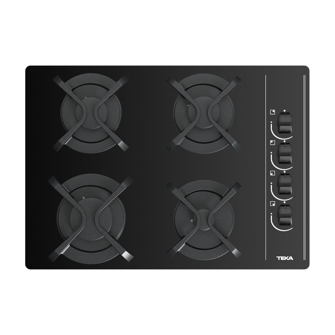 Placa de gas Teka GBC 64003 KBA de 60 cm con 4 quemadores