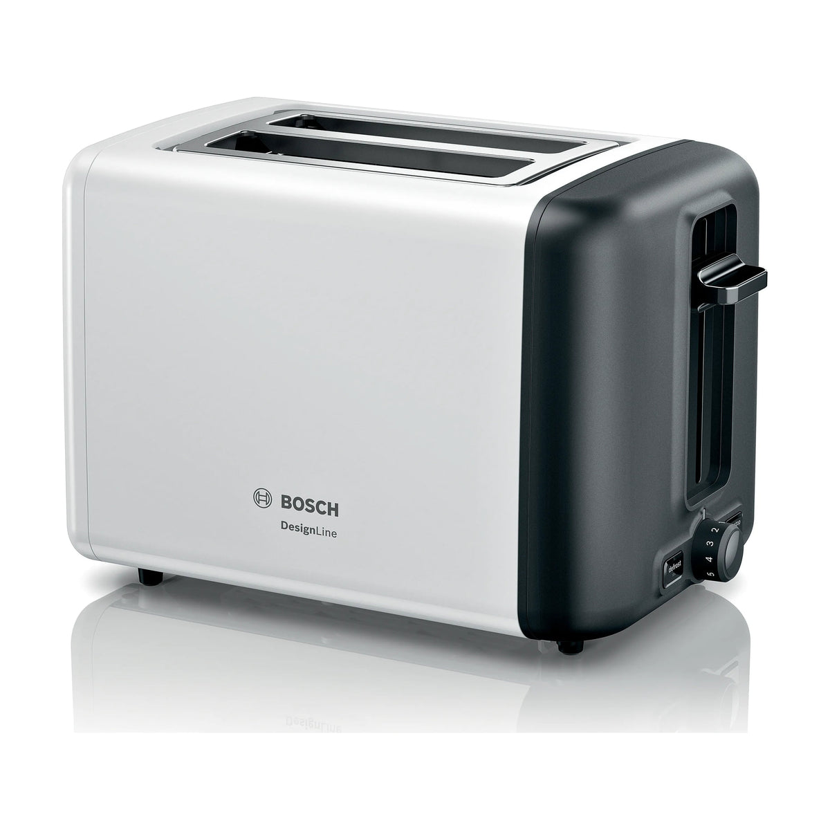 Tostador Bosch TAT3P421 DesignLine de 2 ranuras y 970 W, blanco