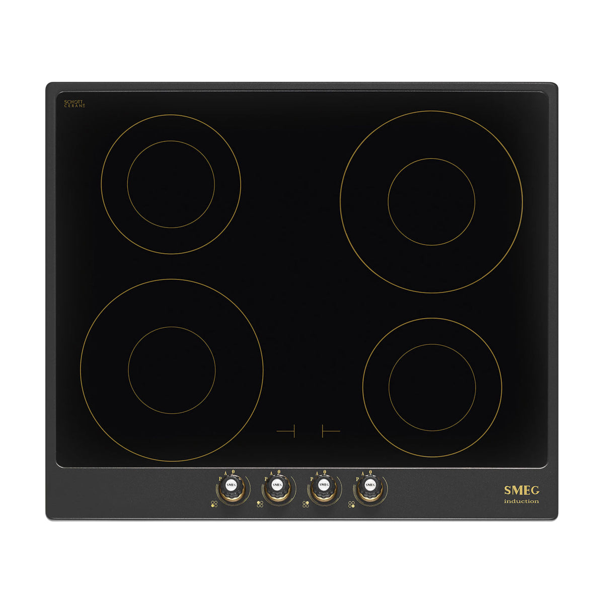 Placa de inducción Smeg SI764AOM de 60 cm con 4 zonas y mandos frontales