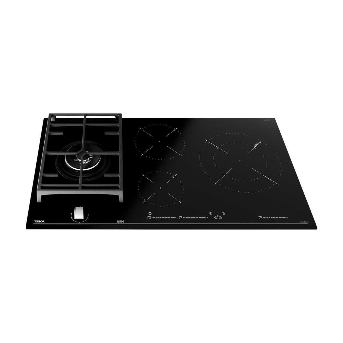 Placa mixta Teka JZC 94313 ABN, 3 zonas de inducción y 1 de gas, 90 cm