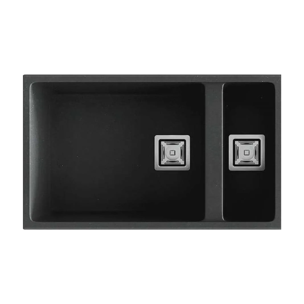 Fregadero de granito Poalgi Zie 70 1½C, Basalt mate, una cubeta y media