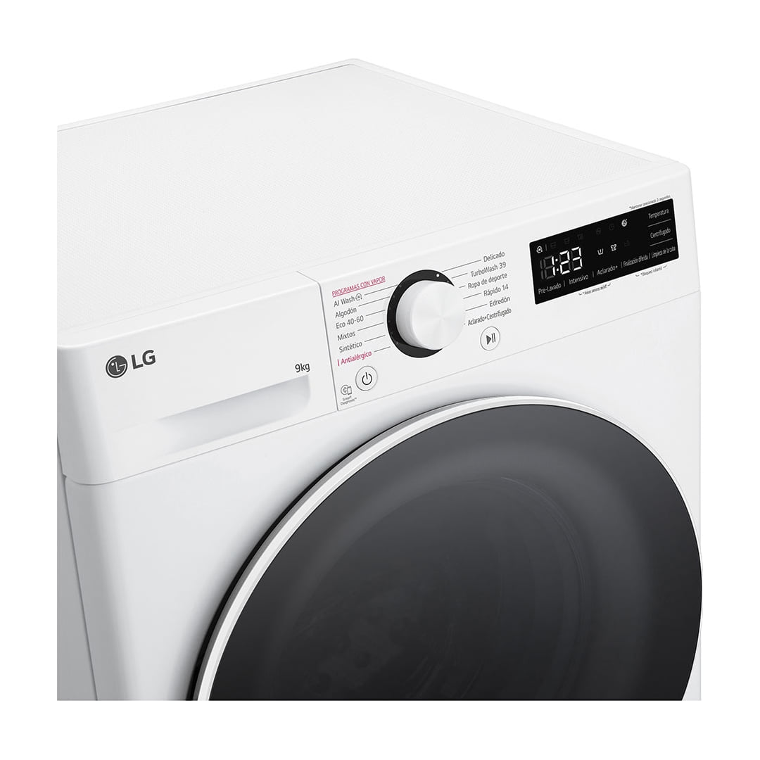 Lavadora LG F4WR6009A0W de 9 kg con vapor y TurboWash 360°