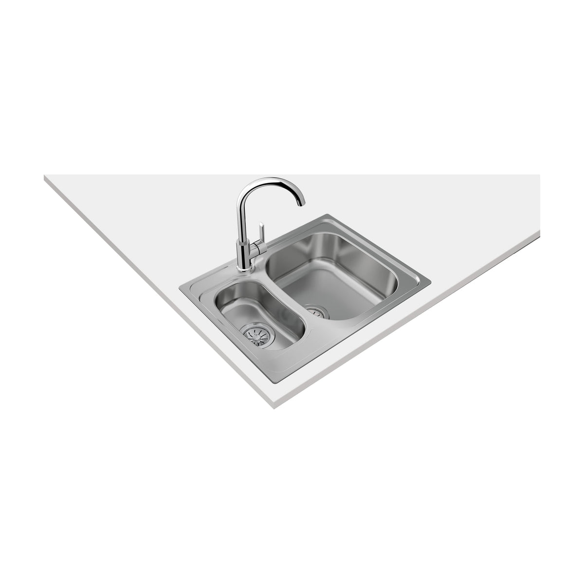 Fregadero Teka Universe 60 T-XP 1½C de acero inoxidable, reversible