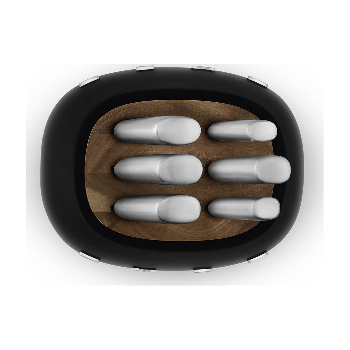 Bloque para cuchillos Smeg KBSF02BL con 6 cuchillos de acero alemán, negro