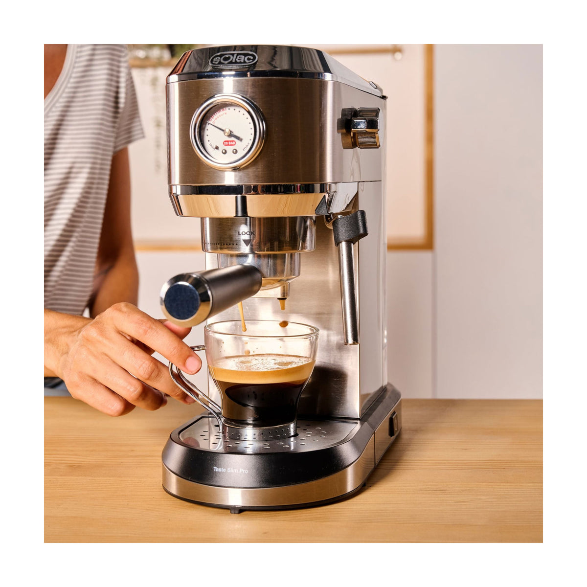 Cafetera espresso Solac CE4520 Taste Slim Pro, 20 bar y 1350 W