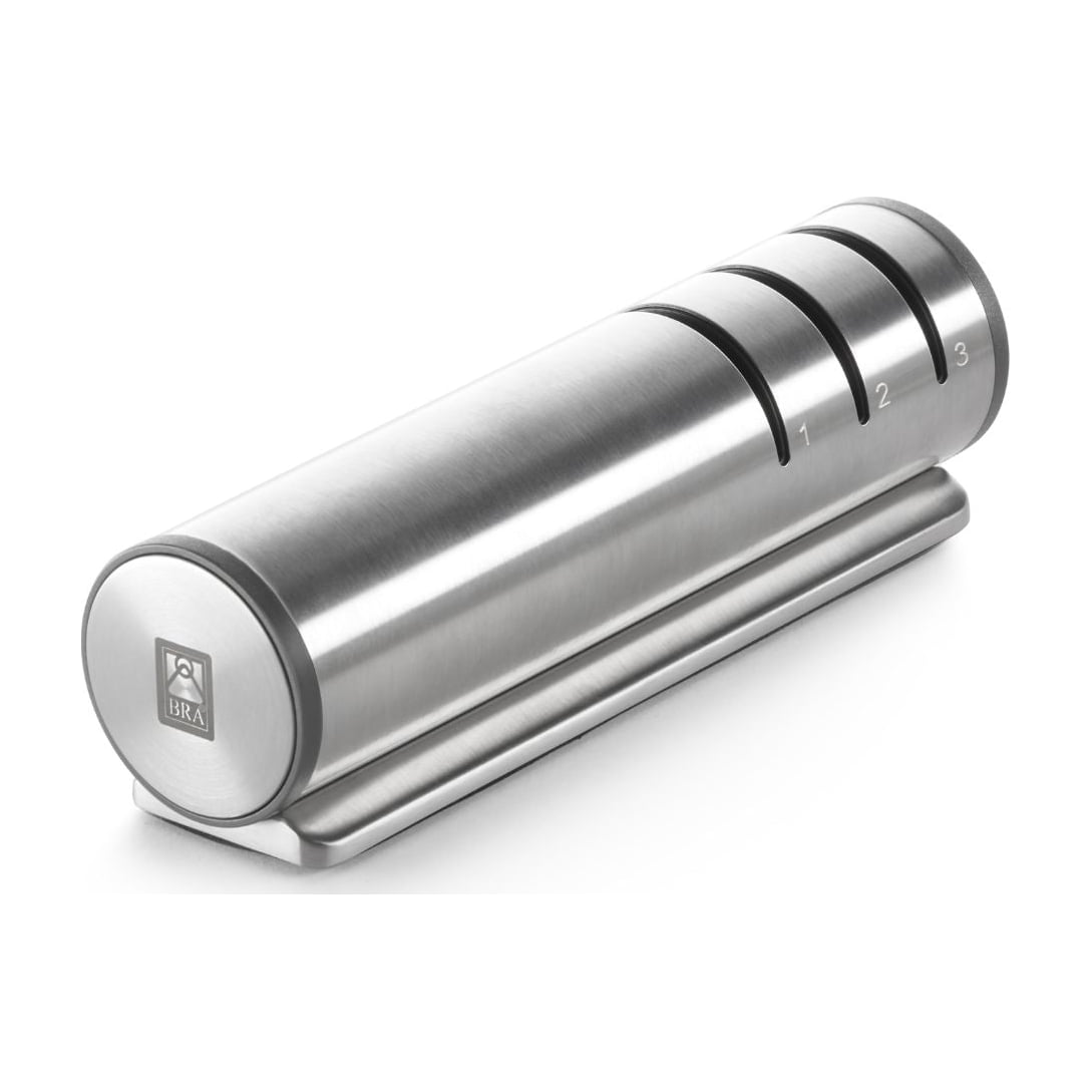 Afilador de cuchillos BRA Signature de acero inoxidable, 3 etapas