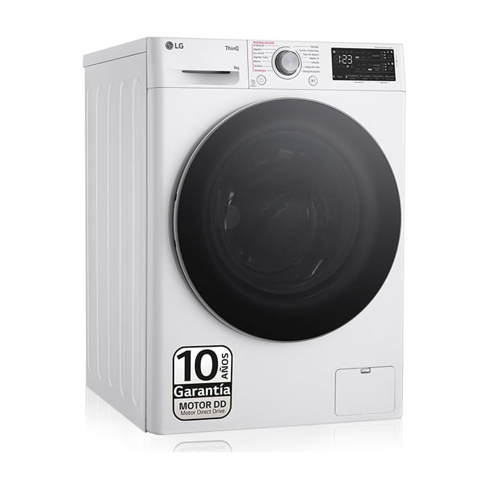 Lavadora de carga frontal LG F4WR5509A1W, 9 kg y autodosificación