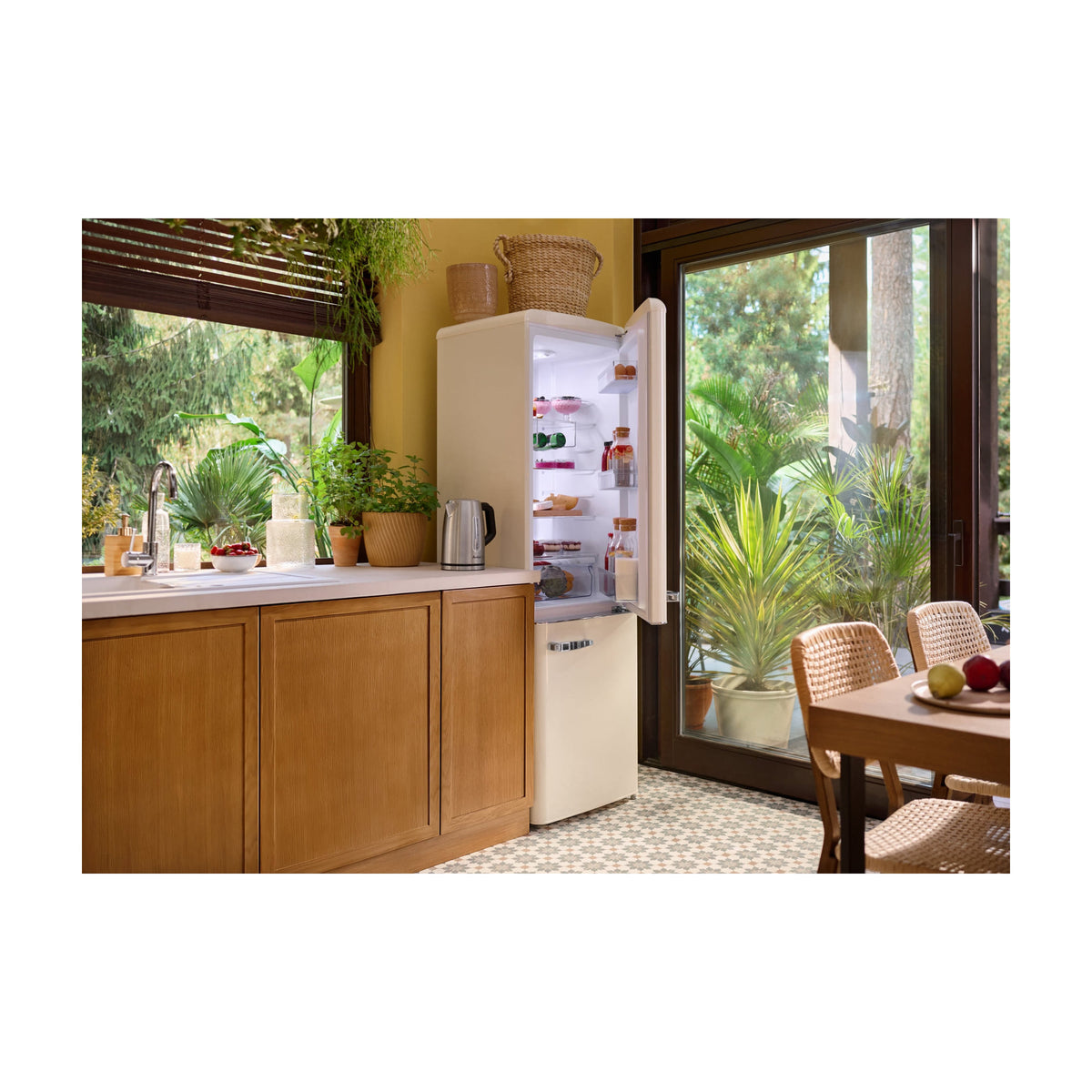 Frigorífico combi Fagor 3FFV-1855BG retro beige, 244 l