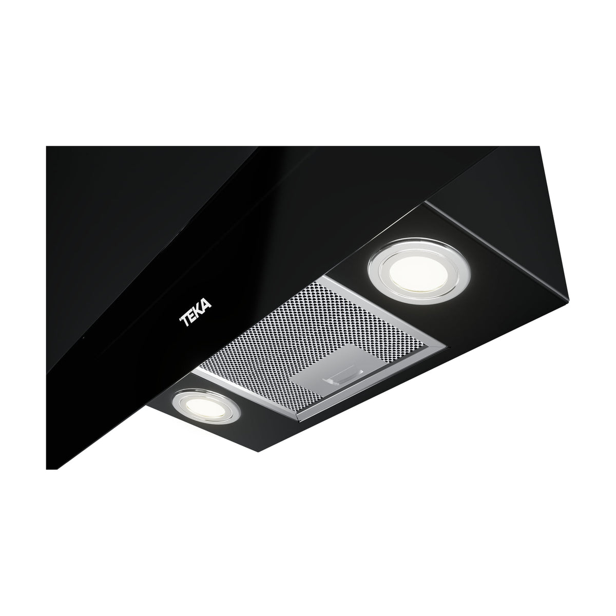 Campana decorativa Teka DVT Pro 98660 TBS de 90 cm en cristal negro