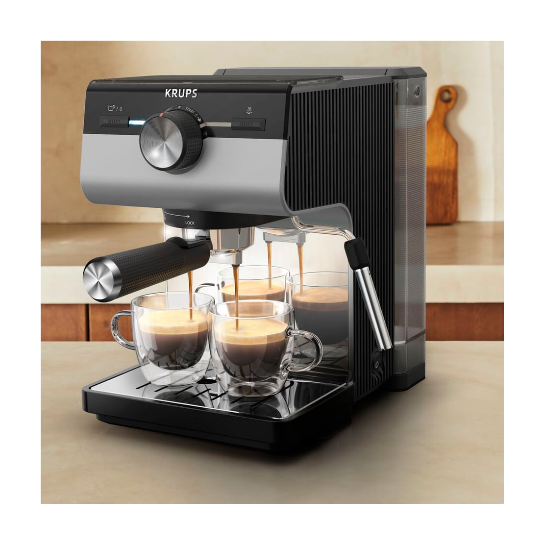 Cafetera espresso Krups Authentic+ XP384E10, 15 bares y depósito de 2 l