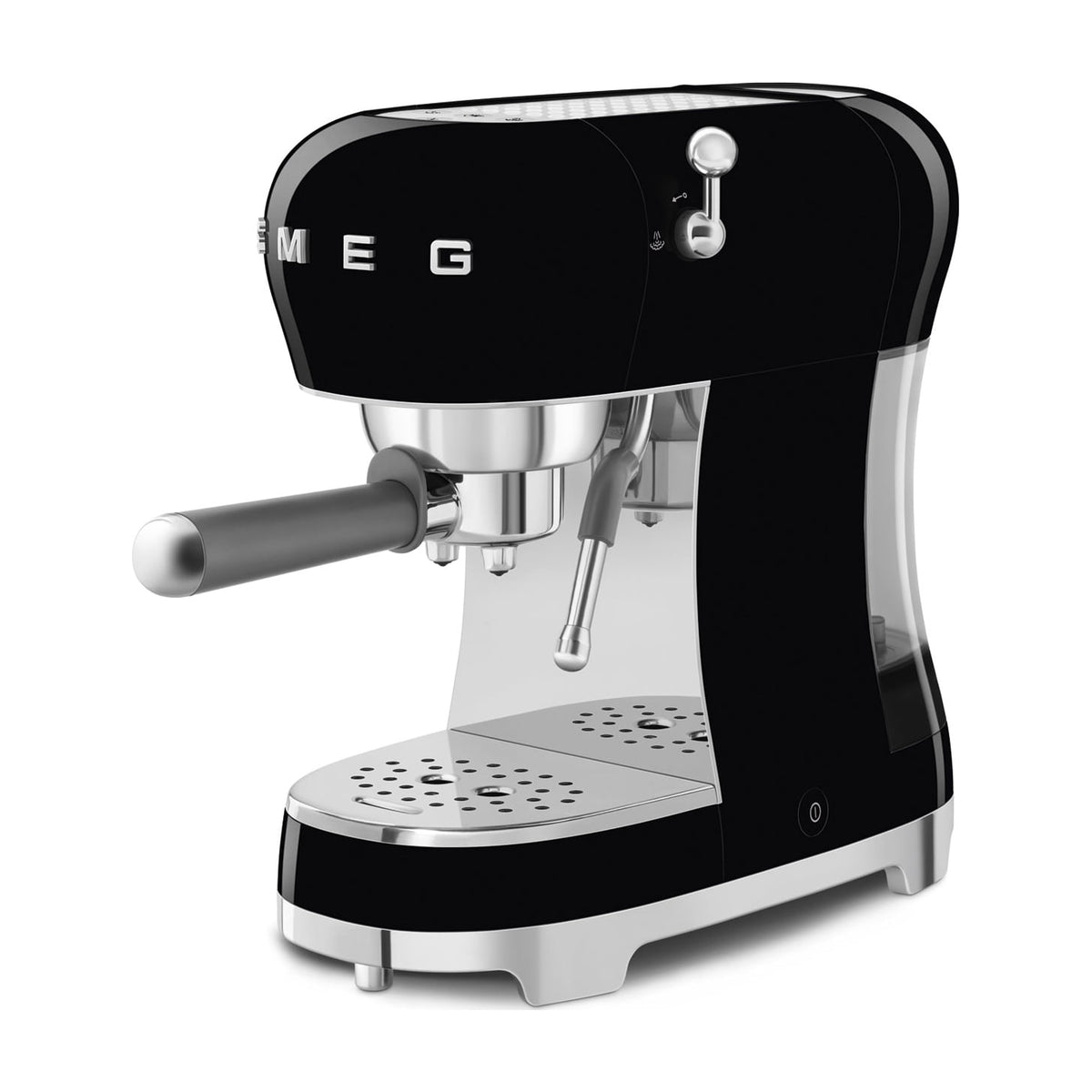 Cafetera espresso manual Smeg ECF02BLEU, 15 bar y Thermoblock, negra