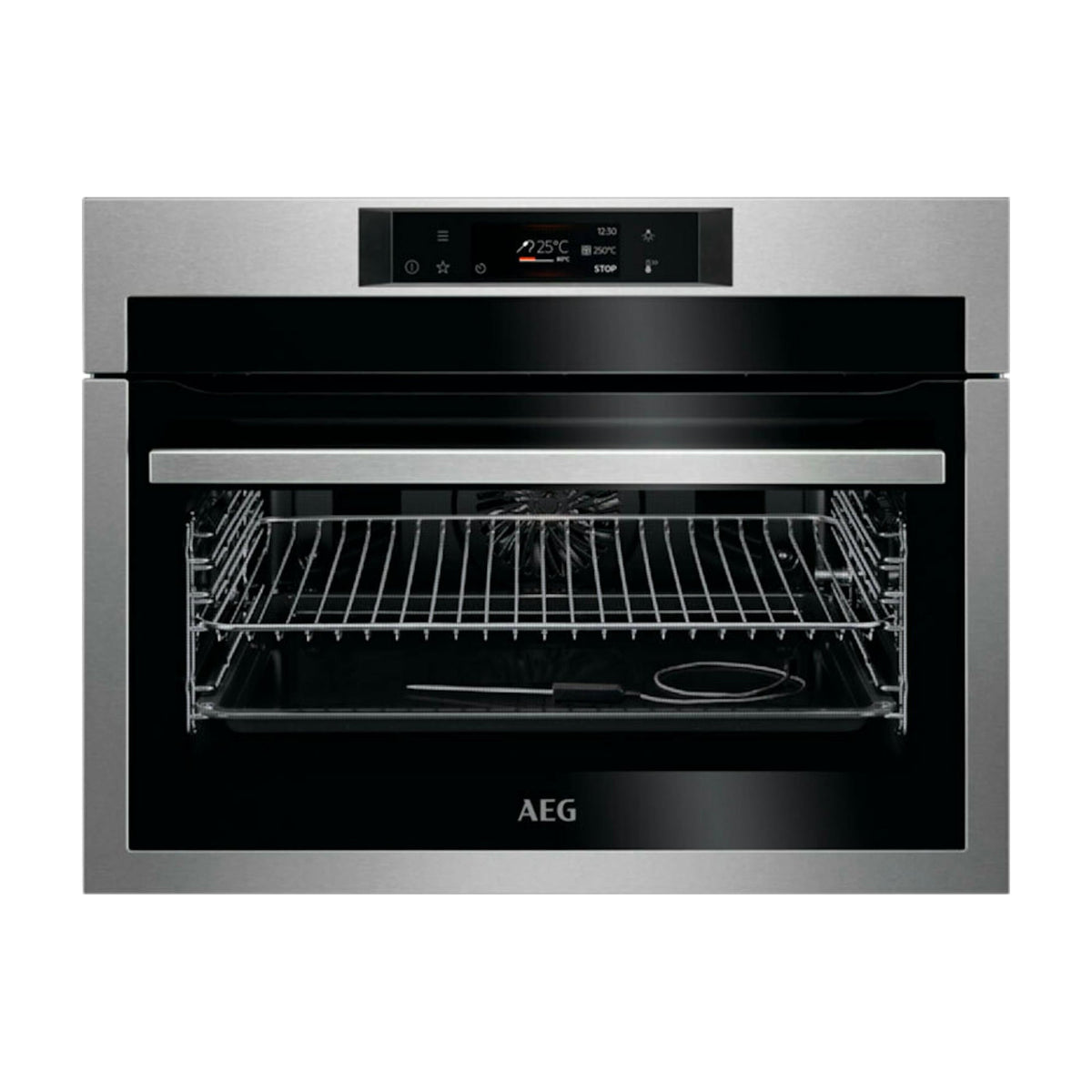 Horno compacto AEG KPE742280M pirolítico de 43 l con pantalla táctil
