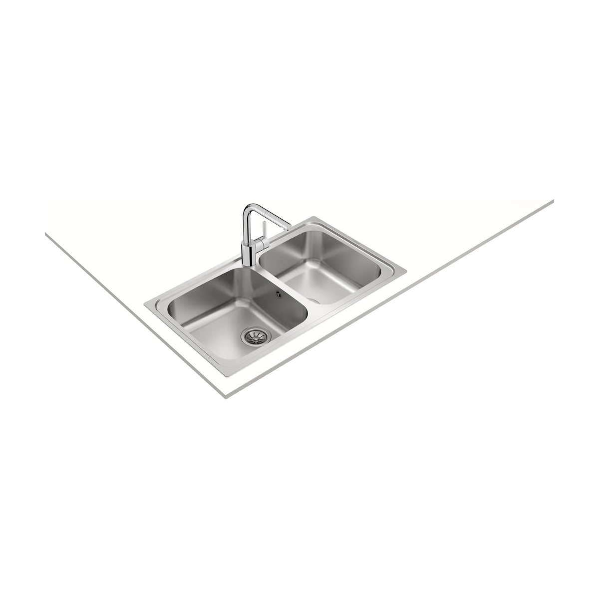 Fregadero Teka Classic 2C 86 de acero inoxidable, 2 cubetas y 86 cm