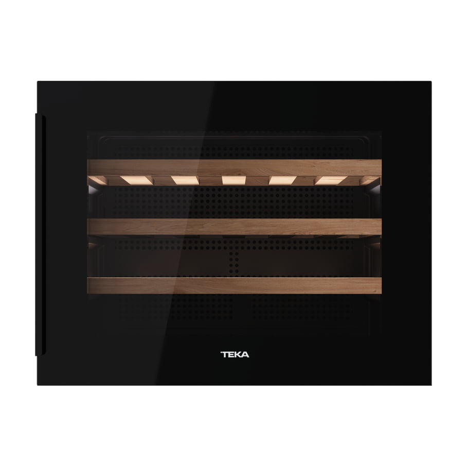 Vinoteca integrable Teka RVI 10024 GBK de 24 botellas, cristal negro