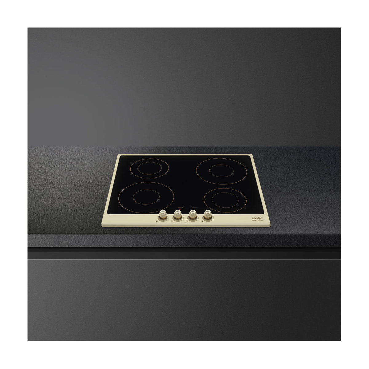 Placa de inducción Smeg SI764POM de 60 cm con 4 zonas y mandos frontales