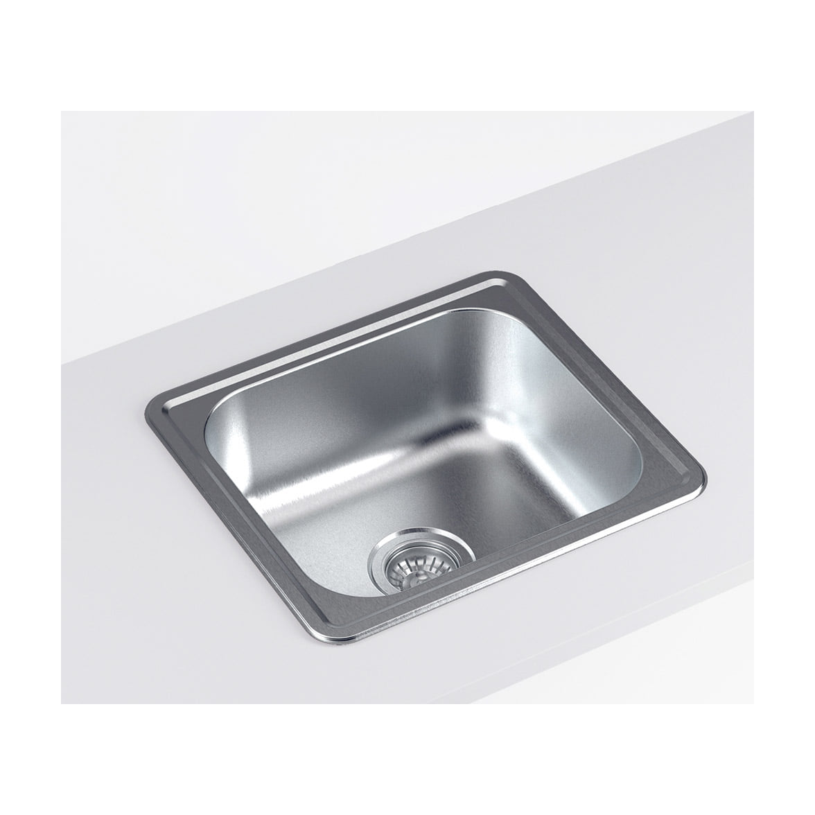 Fregadero CATA CSS-1 de acero inoxidable, una cubeta y 49 x 44 cm
