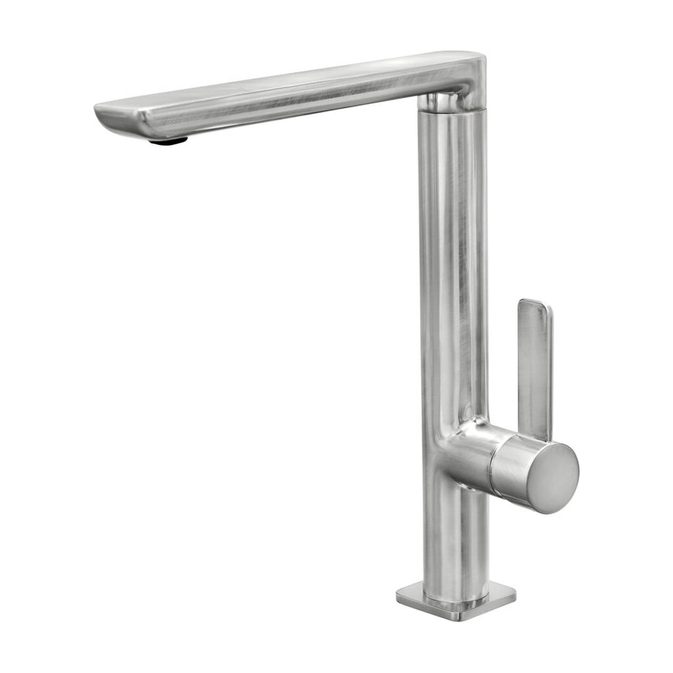 Grifo de cocina Teka FO 915 monomando de caño alto giratorio, acabado inox