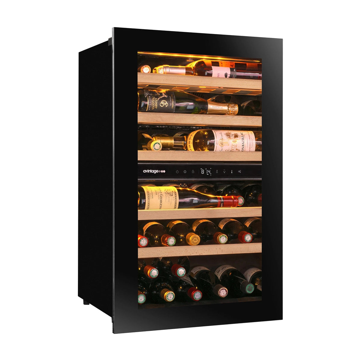 Vinoteca integrable Avintage AVI78PLATINUM, 35 botellas y 2 zonas