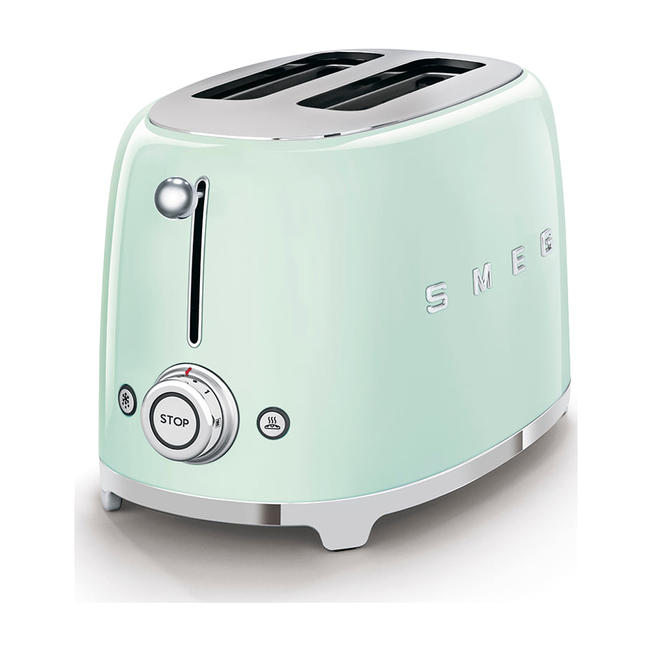 Tostadora Smeg TSF01PGEU de 2 ranuras y 950 W, verde pastel