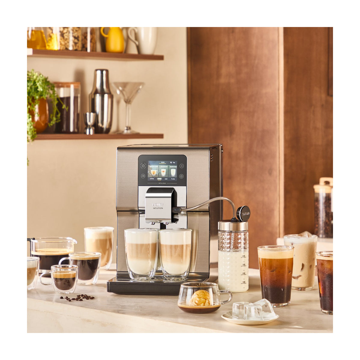 Cafetera superautomática Krups Intuition Experience Hot&Cold EA879EE0, 30 recetas