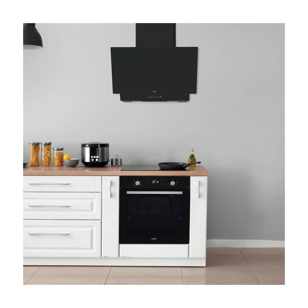 Campana decorativa Cata Thalassa 700GBK, 70 cm, cristal negro