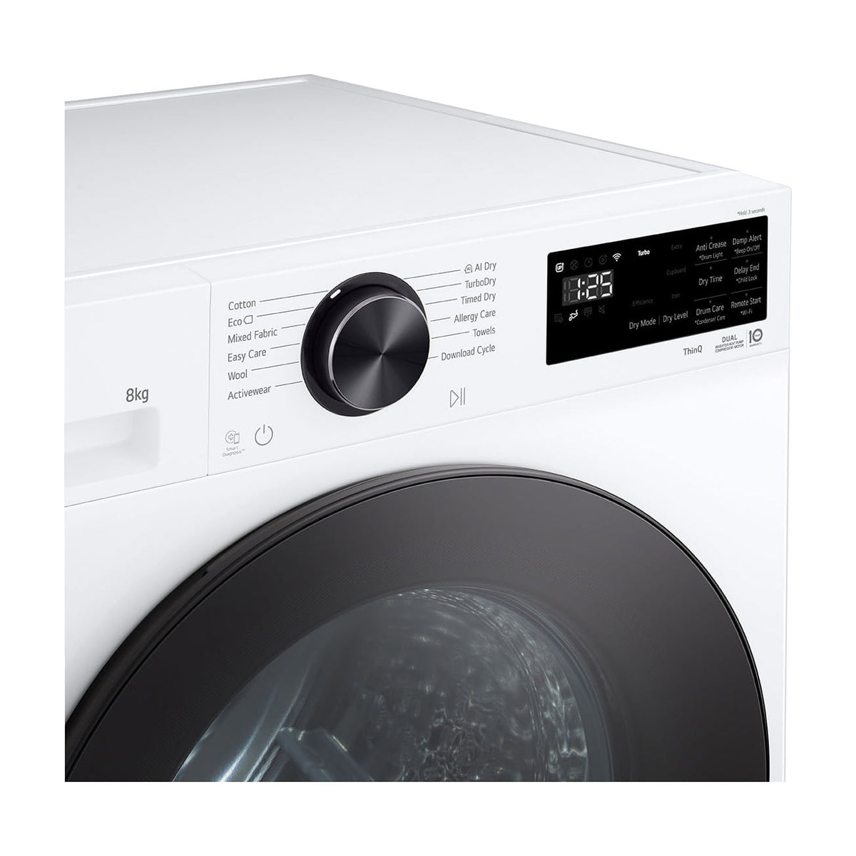 Secadora de bomba de calor LG RHX5008TLB de 8 kg con Wi-Fi