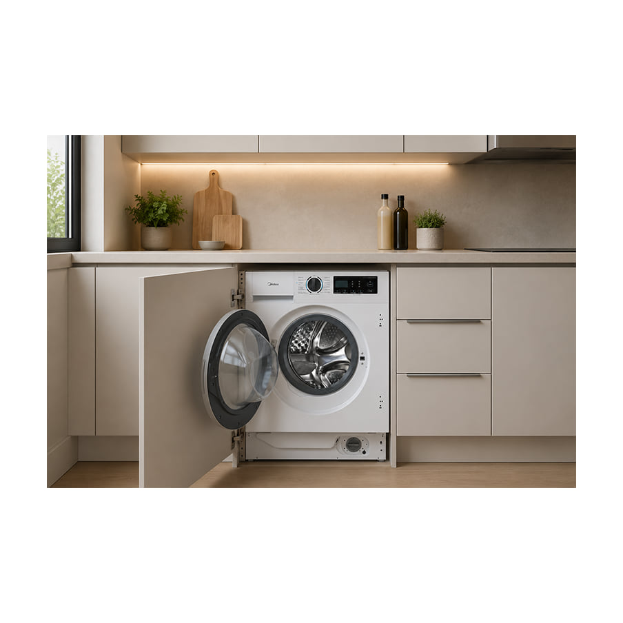 Lavasecadora integrable Midea MFA06D80BA10/W-ES, 8/6 kg y 1400 rpm