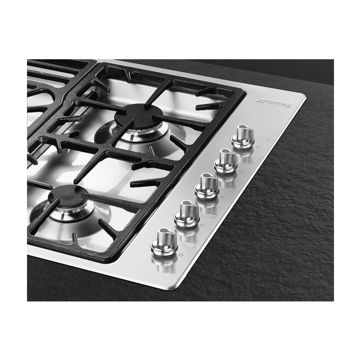 Placa de gas Smeg PGF95-4 de 90 cm, 5 zonas y acabado inox