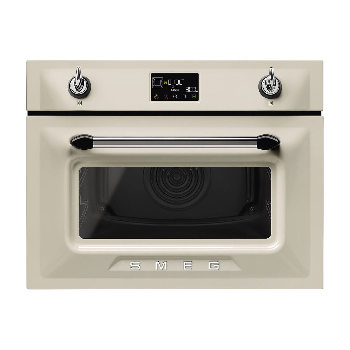 Horno compacto con microondas Smeg SO4902M1P, 40 l, crema