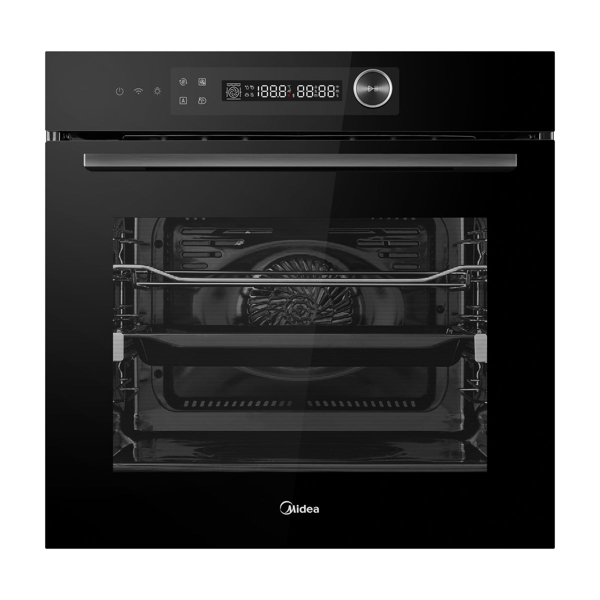 Horno multifunción Midea MBO7NP30E4-BK pirolítico de 72 l, negro