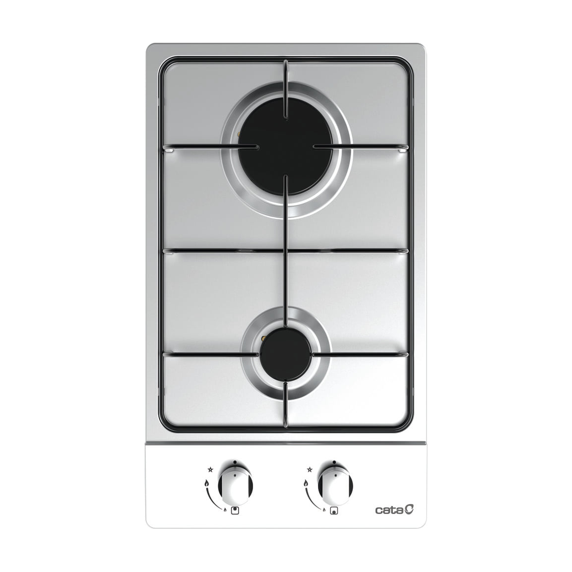 Placa de gas Cata GI 3002 X /A de 30 cm, 2 fuegos e inox
