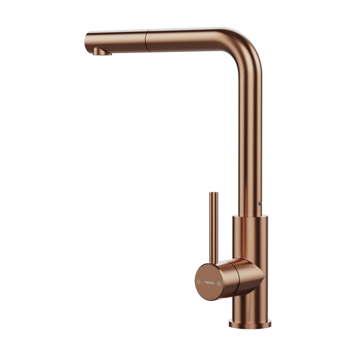 Grifo de cocina Teka UNI 9331 cobre, caño alto extraíble y giro de 360°