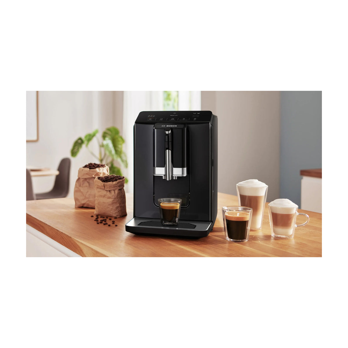 Cafetera superautomática Bosch TIE20119, 15 bares y molinillo cerámico
