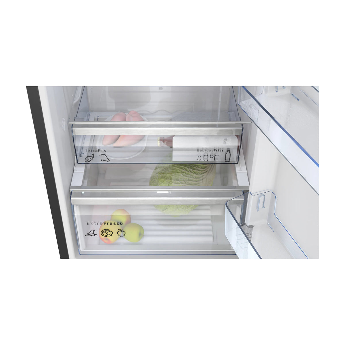 Frigorífico combi Balay 3KFC869NI Total No Frost, cristal negro