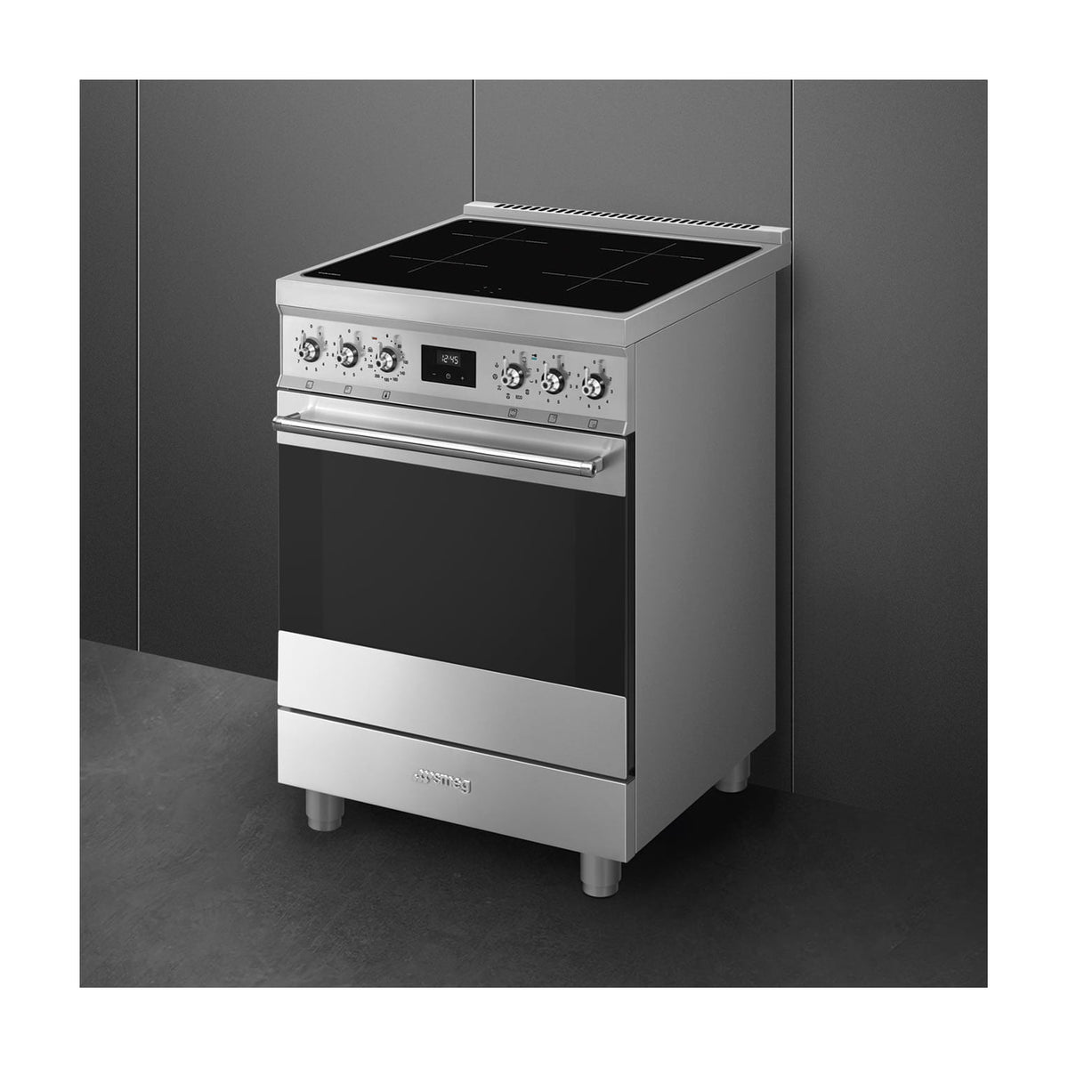 Cocina de inducción Smeg C6IPXM2, horno pirolítico de 70 l, inox