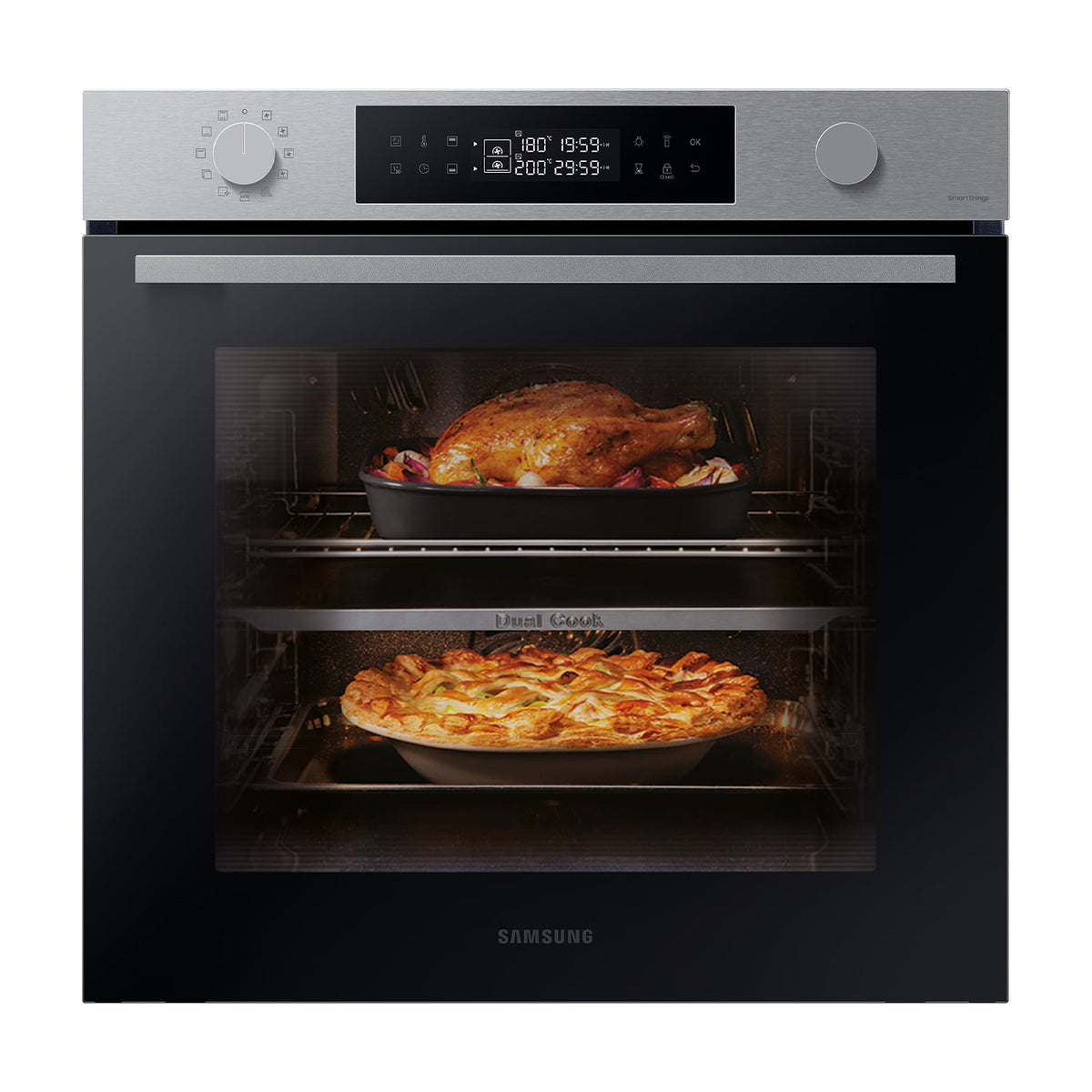 Horno multifunción Samsung NV7B4450VAS/U1 de 76 l, Dual Cook y pirólisis