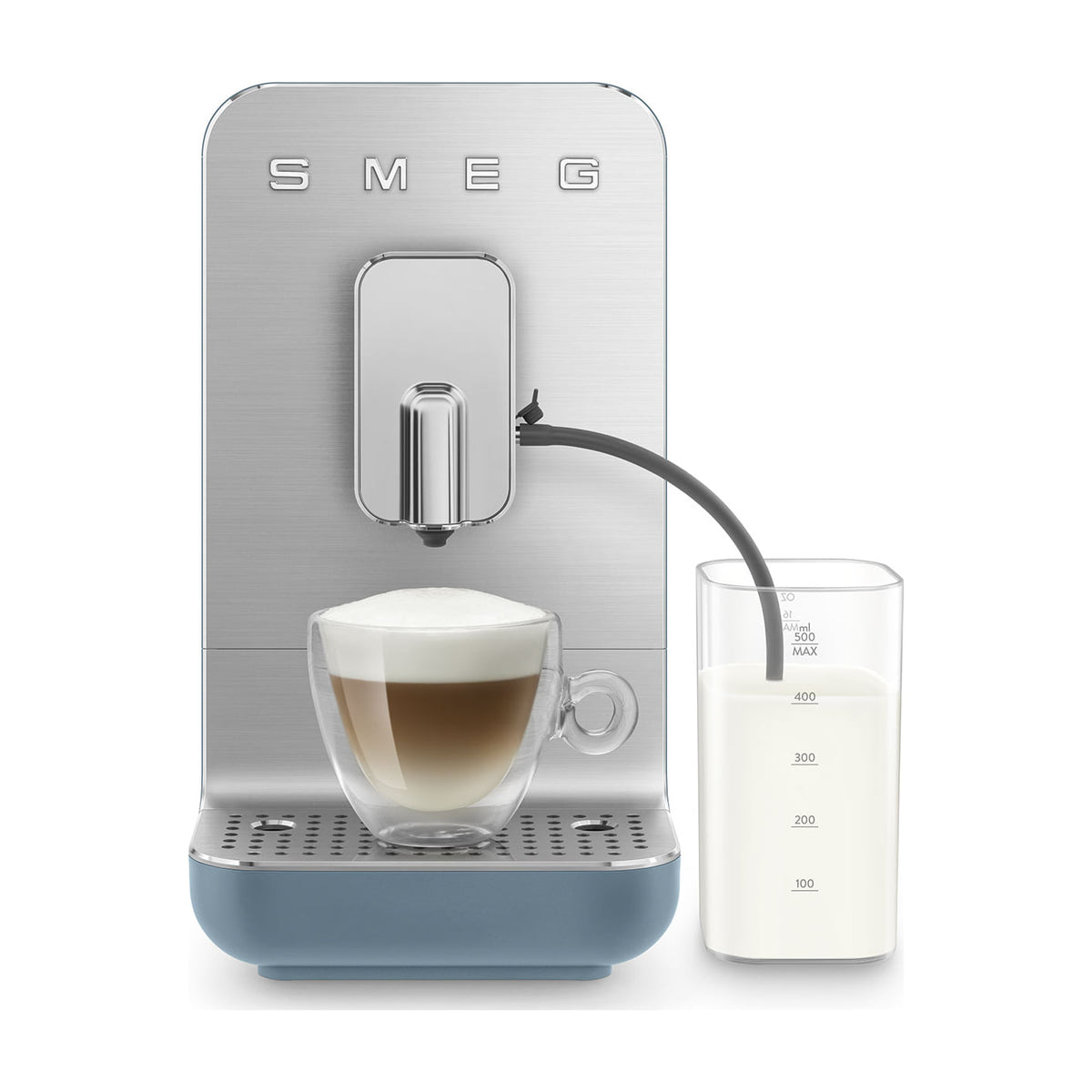 Cafetera superautomática Smeg BCC13SBMEU azul tormenta, 19 bar y sistema de leche