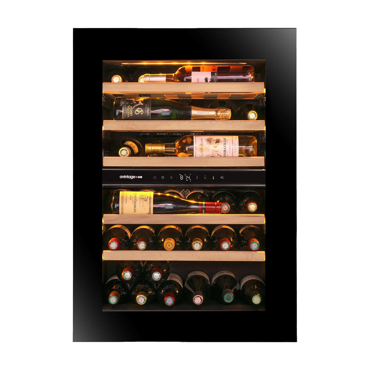 Vinoteca integrable Avintage AVI78PLATINUM, 35 botellas y 2 zonas