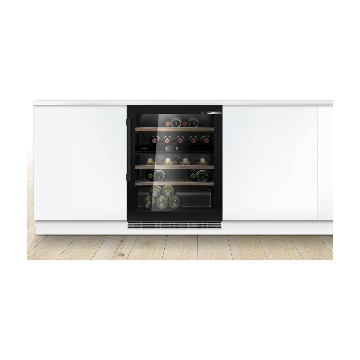Vinoteca integrable Bosch KUW21AHG0, 44 botellas y 2 zonas