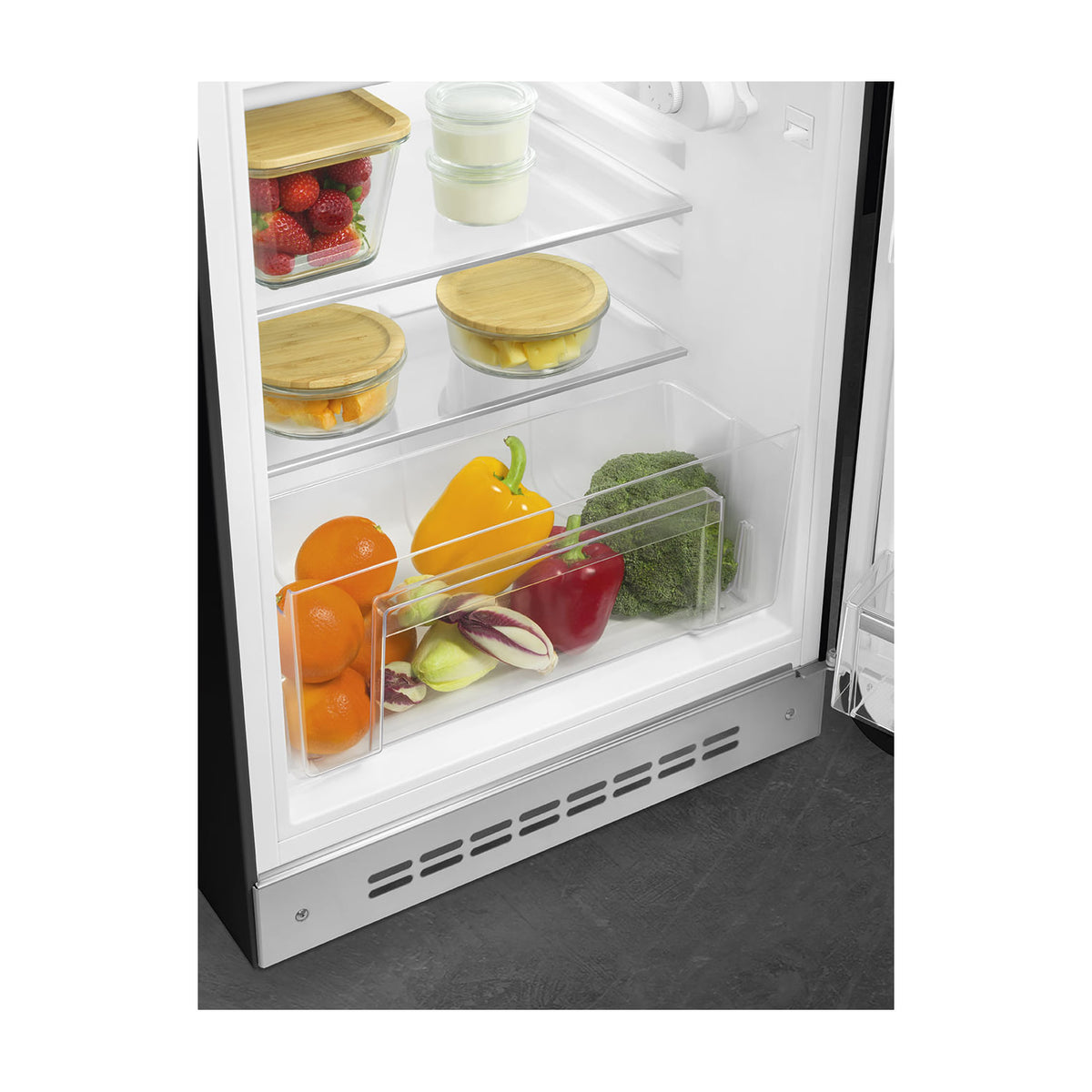 Frigorífico de una puerta Smeg FAB10RBL6 negro, 122 l y clase D