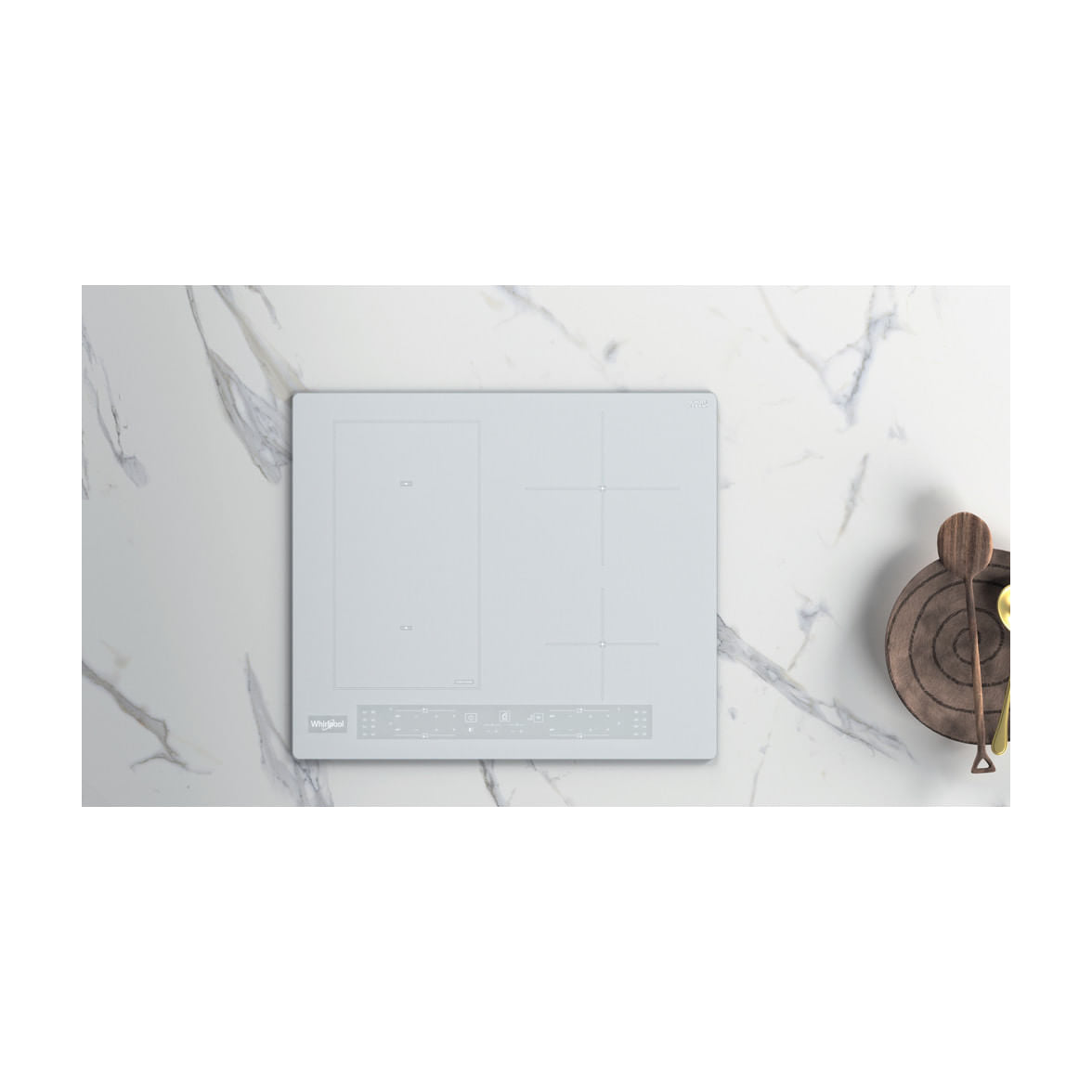 Placa de inducción Whirlpool WL B4560 NE/W con 4 zonas y FlexiCook, blanca