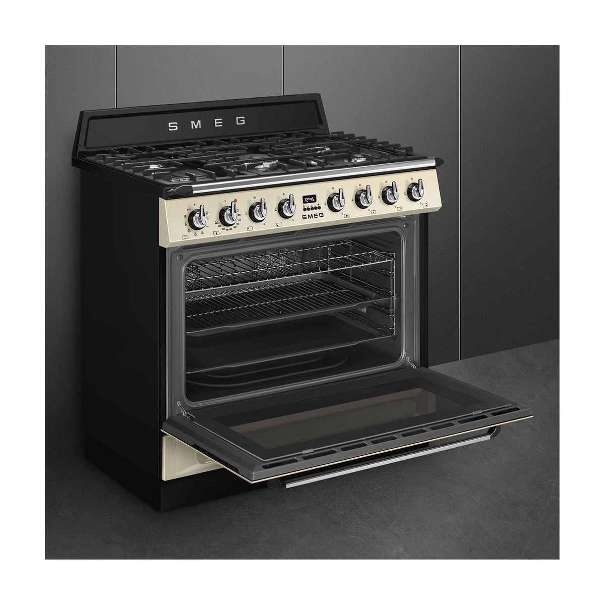 Cocina de gas Smeg TR90GMP de 90 cm con horno eléctrico de 115 l