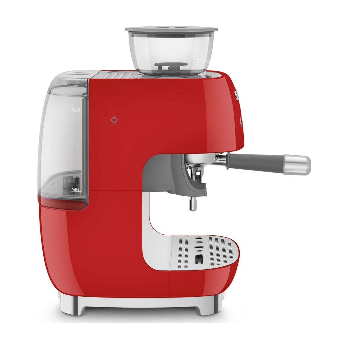 Cafetera espresso manual Smeg EGF03RDEU roja con molinillo integrado y doble thermoblock