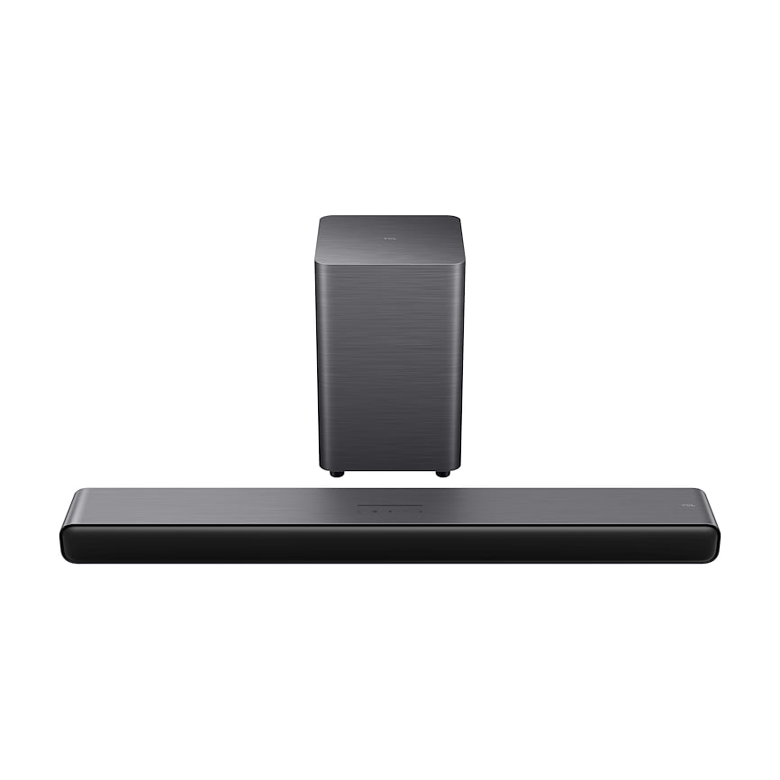 Barra de sonido TCL S55HE de 2.1 canales con Dolby Atmos y subwoofer inalámbrico