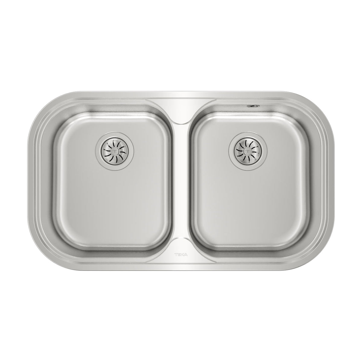 Fregadero Teka Stylo 2C de acero inoxidable, 2 cubetas sin orificio para grifo