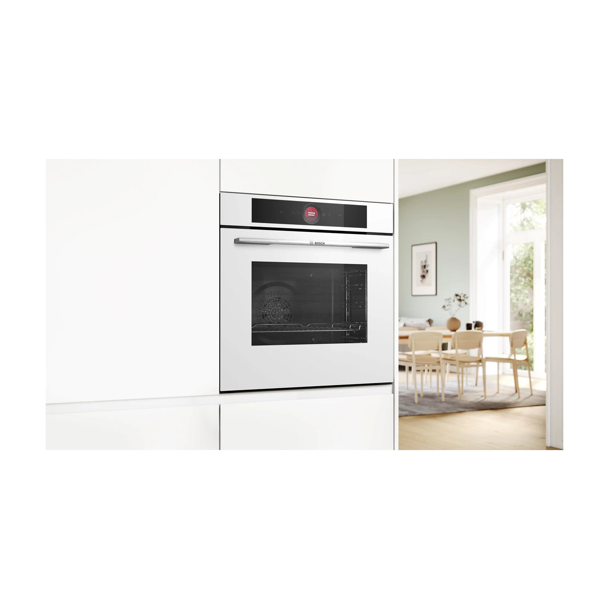 Horno multifunción Bosch HBG7741W1 de 71 litros, pirolítico y blanco