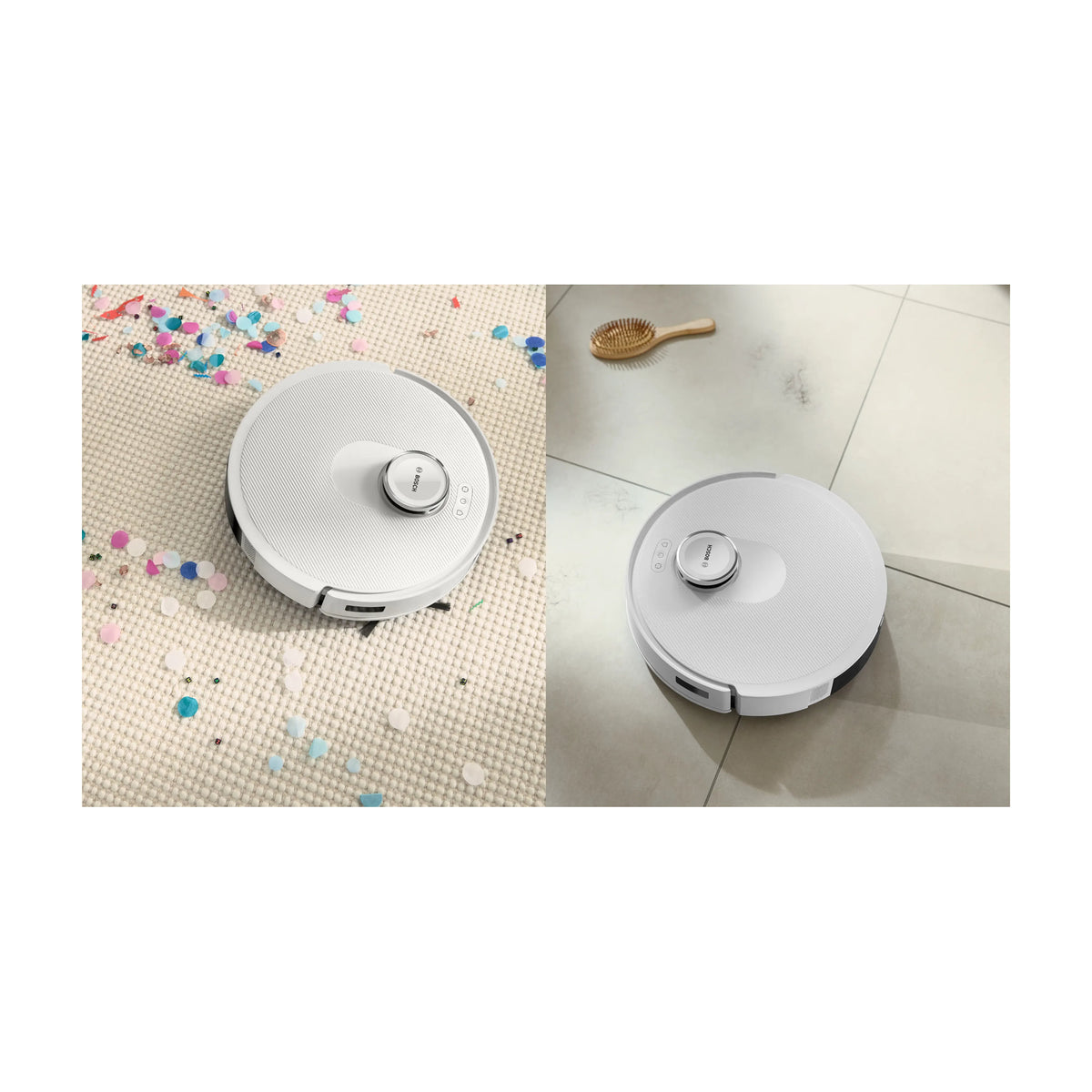 Robot aspirador Bosch BCRD2W con fregado vibratorio y vaciado automático