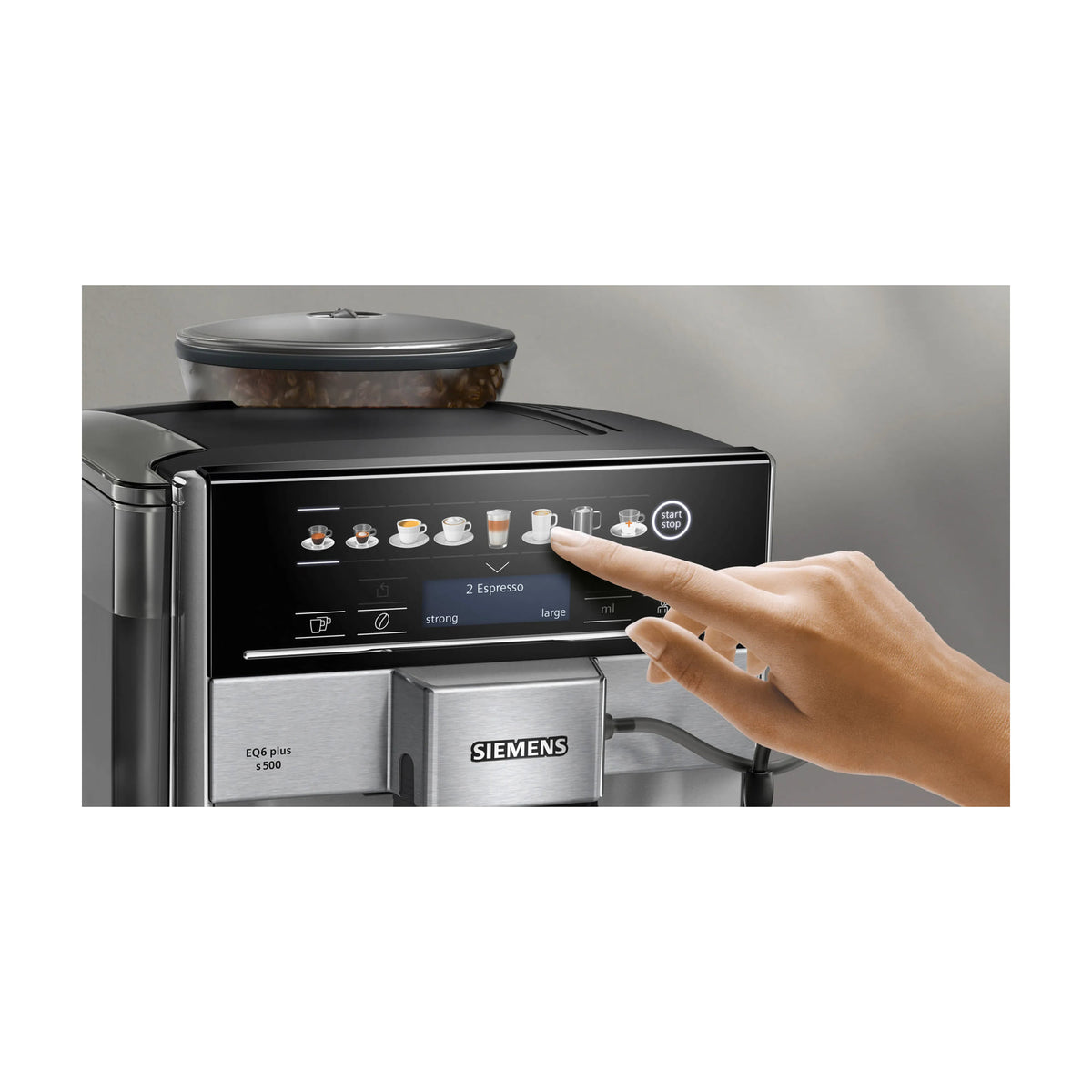 Cafetera superautomática Siemens TE655203RW EQ6 plus s500, 19 bar y depósito de 1,7 l